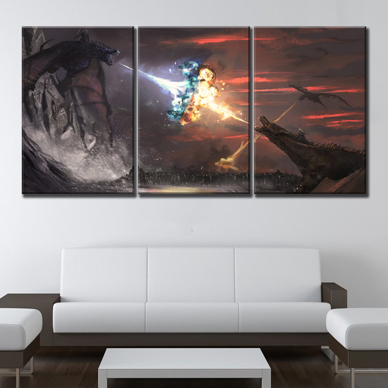 3 Piece  Game of Thrones  Ice and Fire Dragon Poster