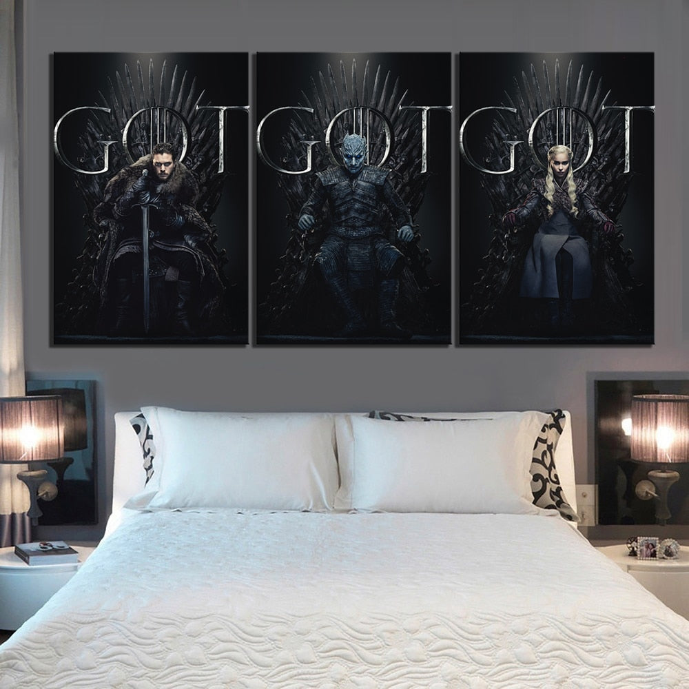 3 Piece Game of Thrones Movie Poster